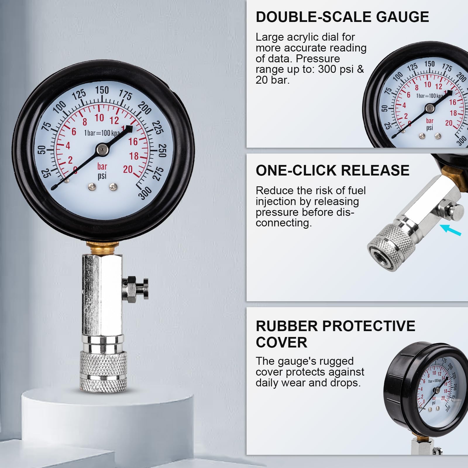 Clatoon tester kit with rubber cones ready for spark plug well connections.