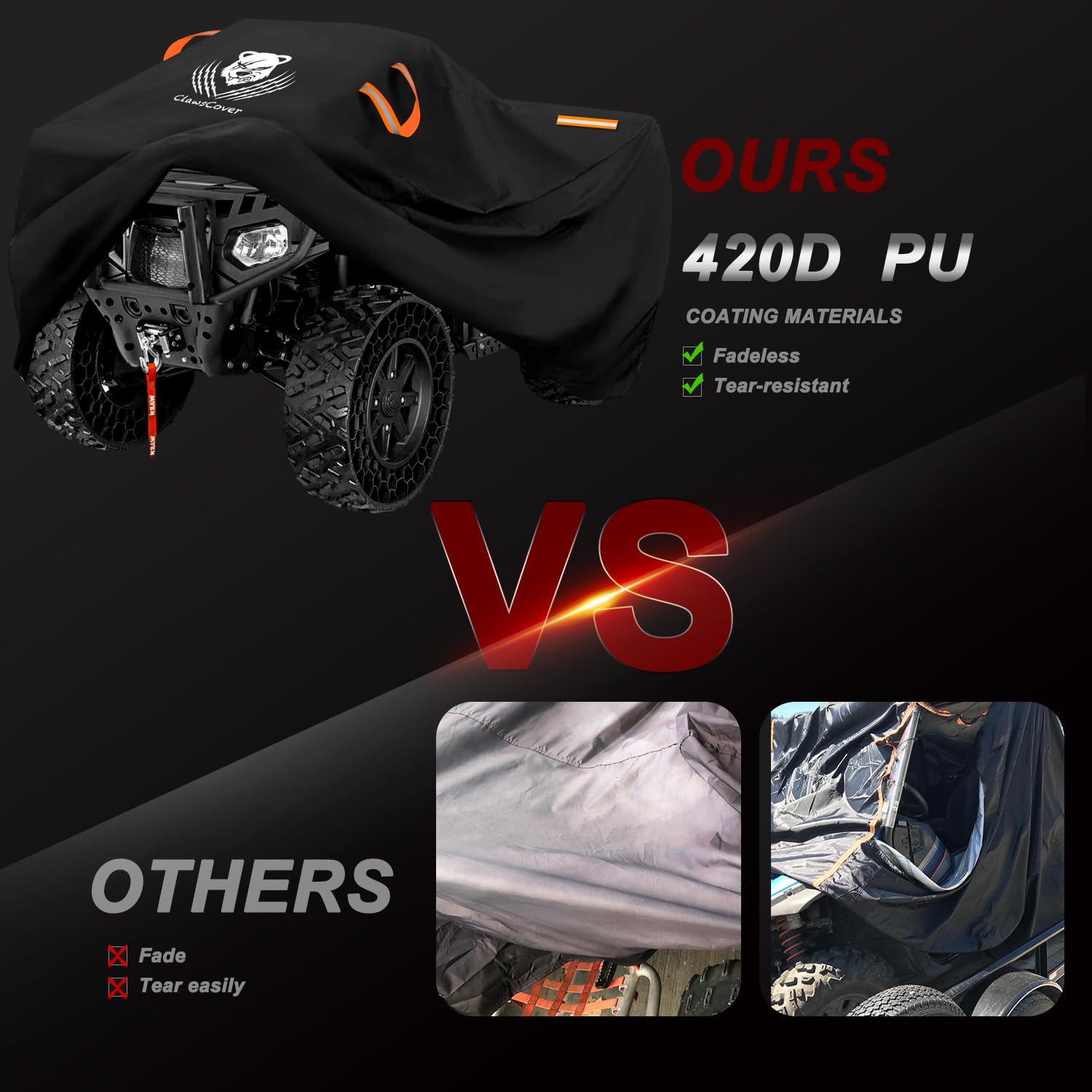 ClawsCover ATV cover 88-inch all-weather protection for most quads.