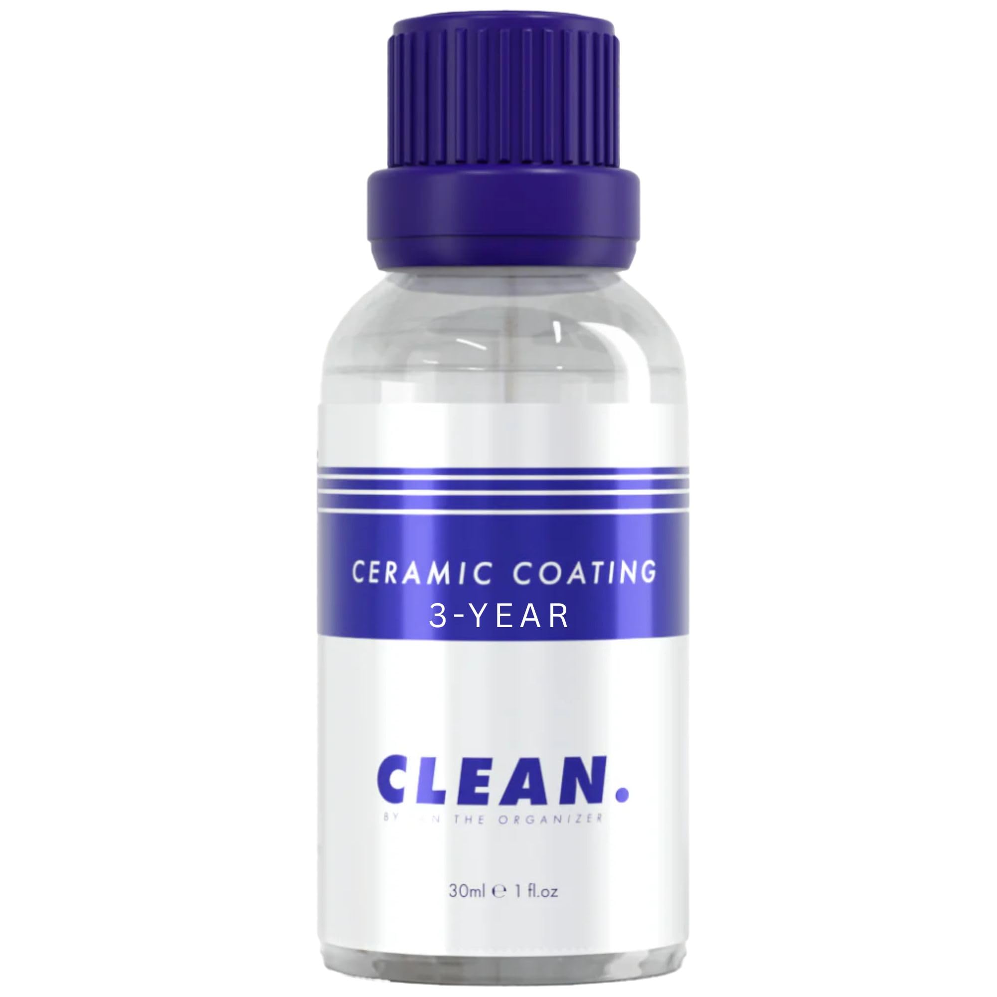 CLEAN Ceramic Coating 3-Year bottle being poured, showing easy application and protection.