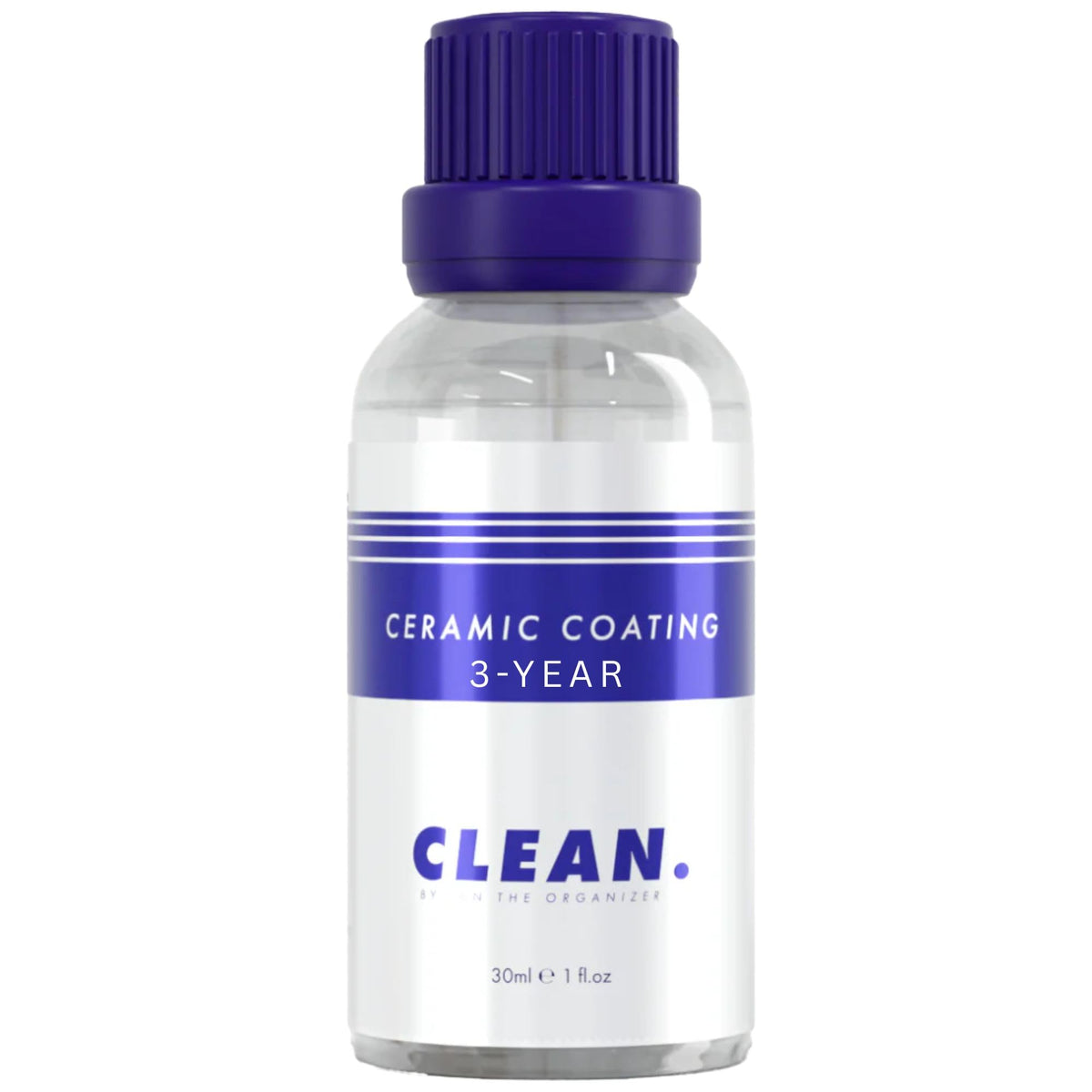 CLEAN Ceramic Coating 3-Year bottle being poured, showing easy application and protection.