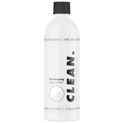 CLEAN. Tire Dressing V2 bottle pour for controlled application and even coverage.