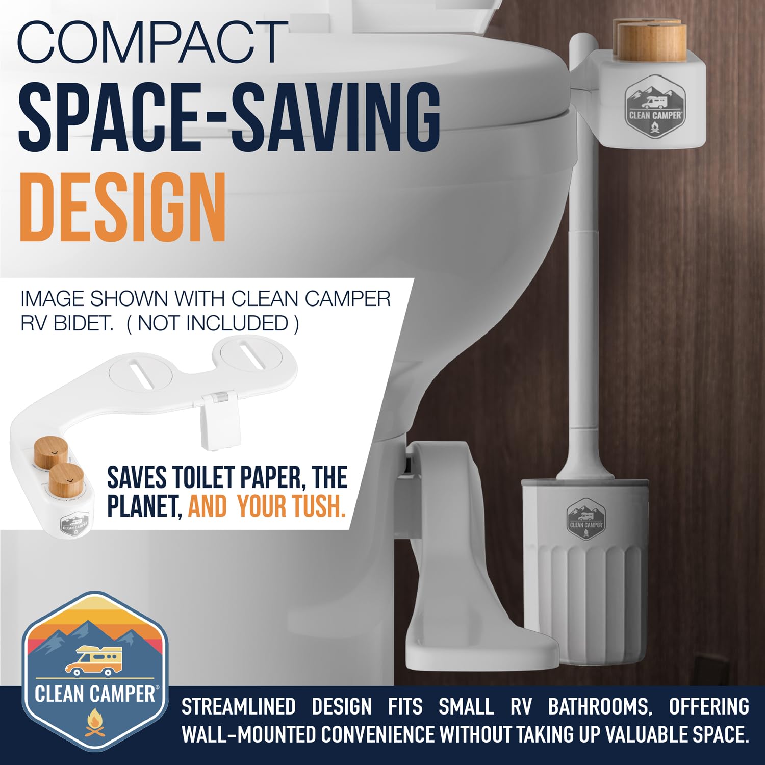 Clean Camper quick-drying holder keeps the brush dry and fresh.