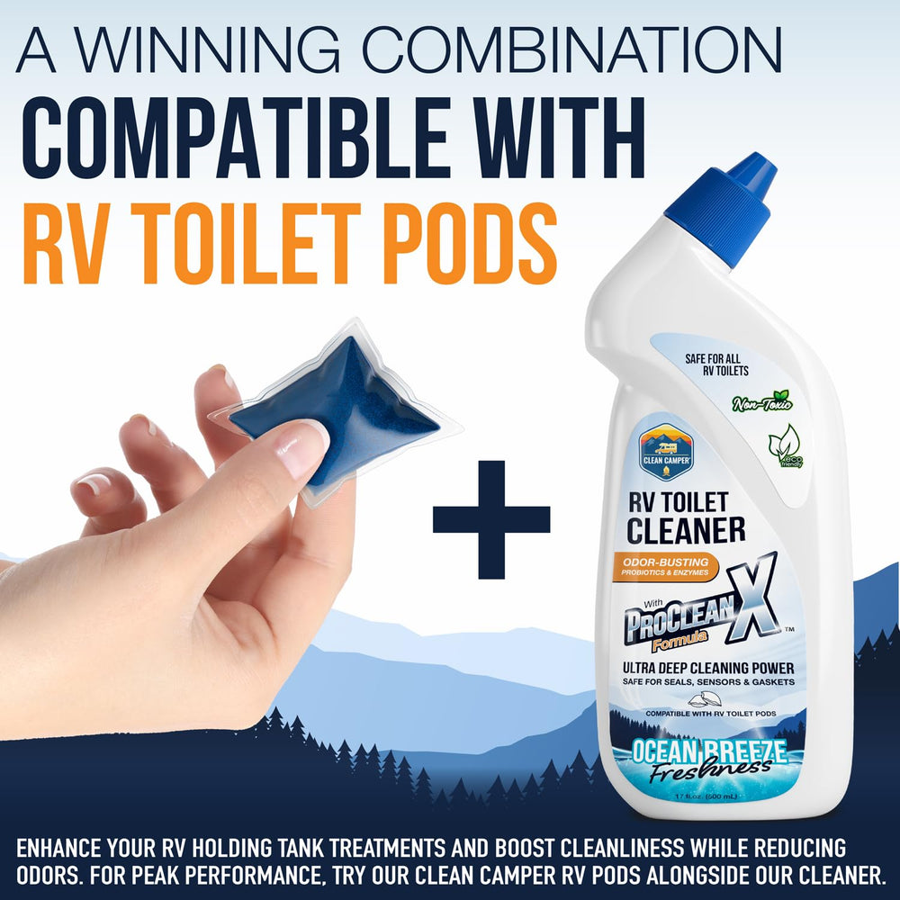 Road-tripping RV user applying ProClean X during travel