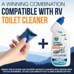 Clean Camper septic-safe eco-friendly pod compatible with RV toilets.