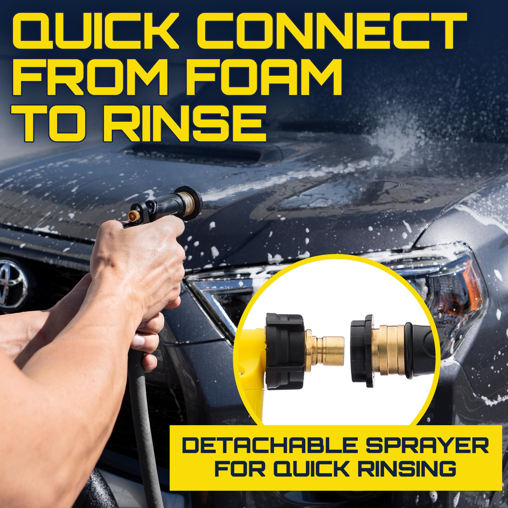 Foam King adjustable foam settings for personalized car care