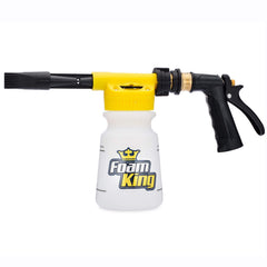Foam King Foam Gun attached to hose showing easy hose connection for quick washes
