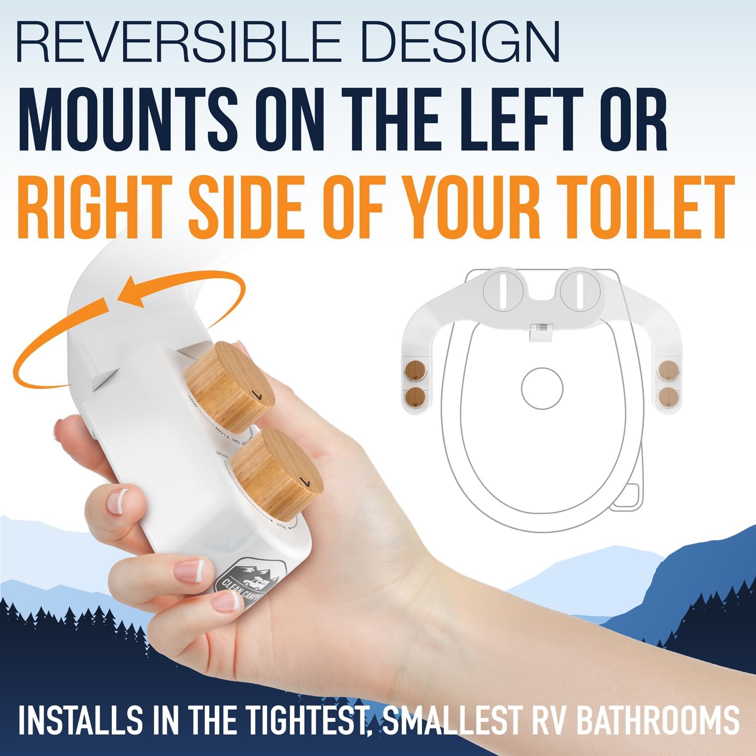 Clean Camper compact design fits tight RV bathrooms.