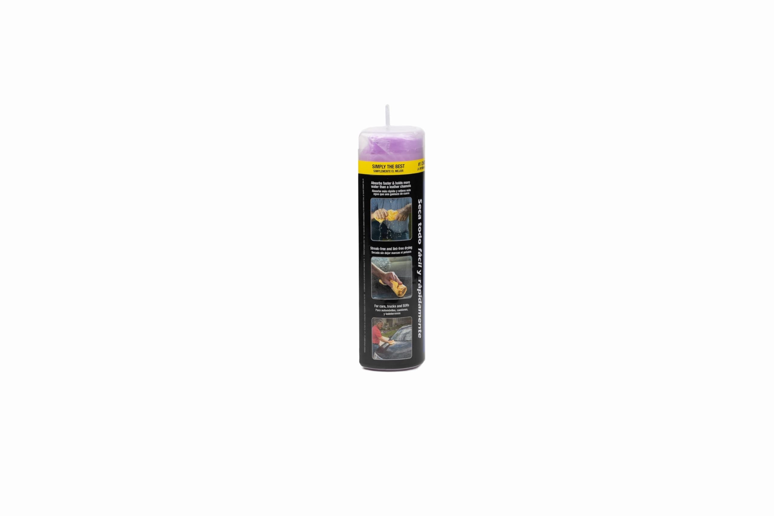 CleanTools Absorber Large 27x17 purple drying cloth shows soft, scratch-free drying