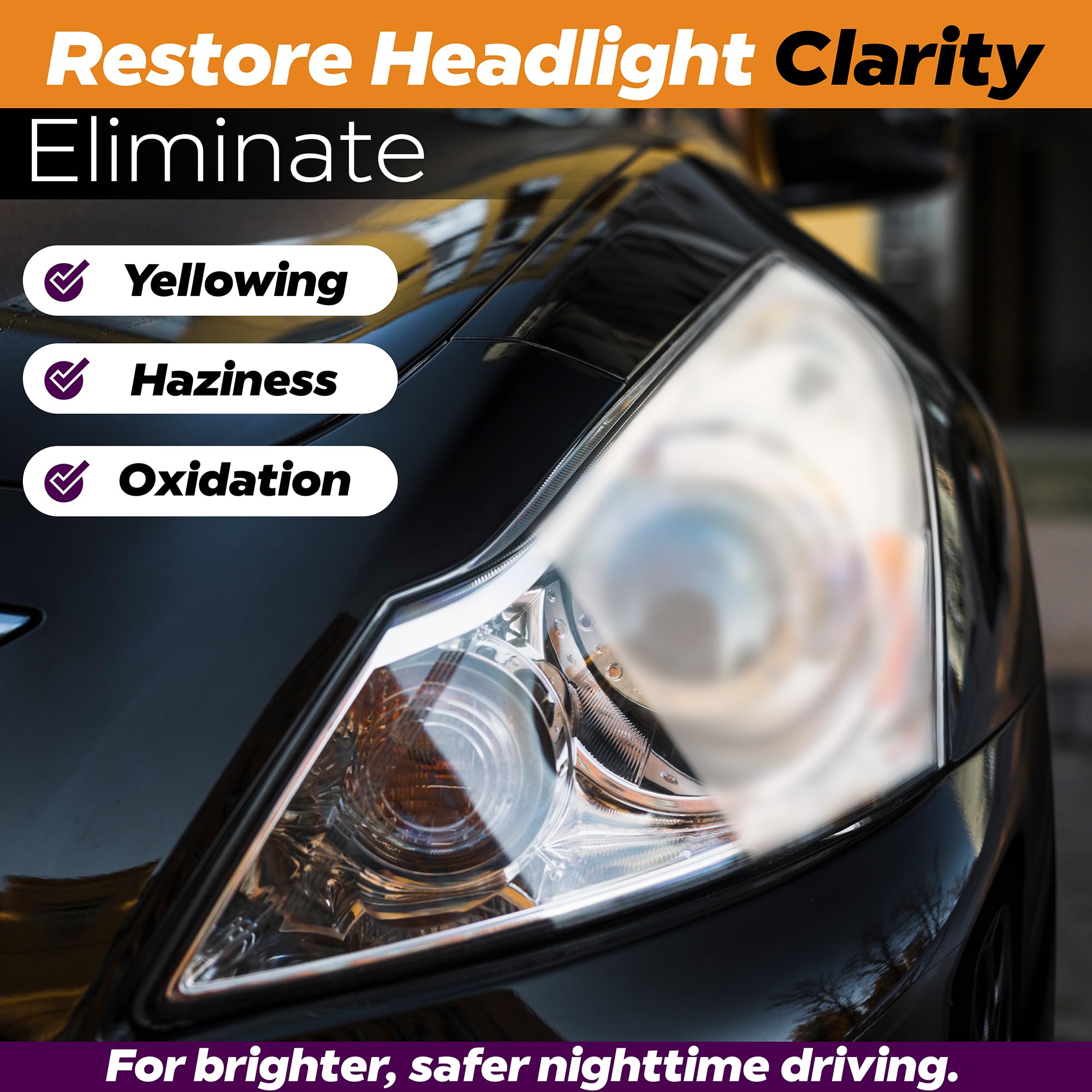 Clear Lights Tech application step shows easy wipe usage.