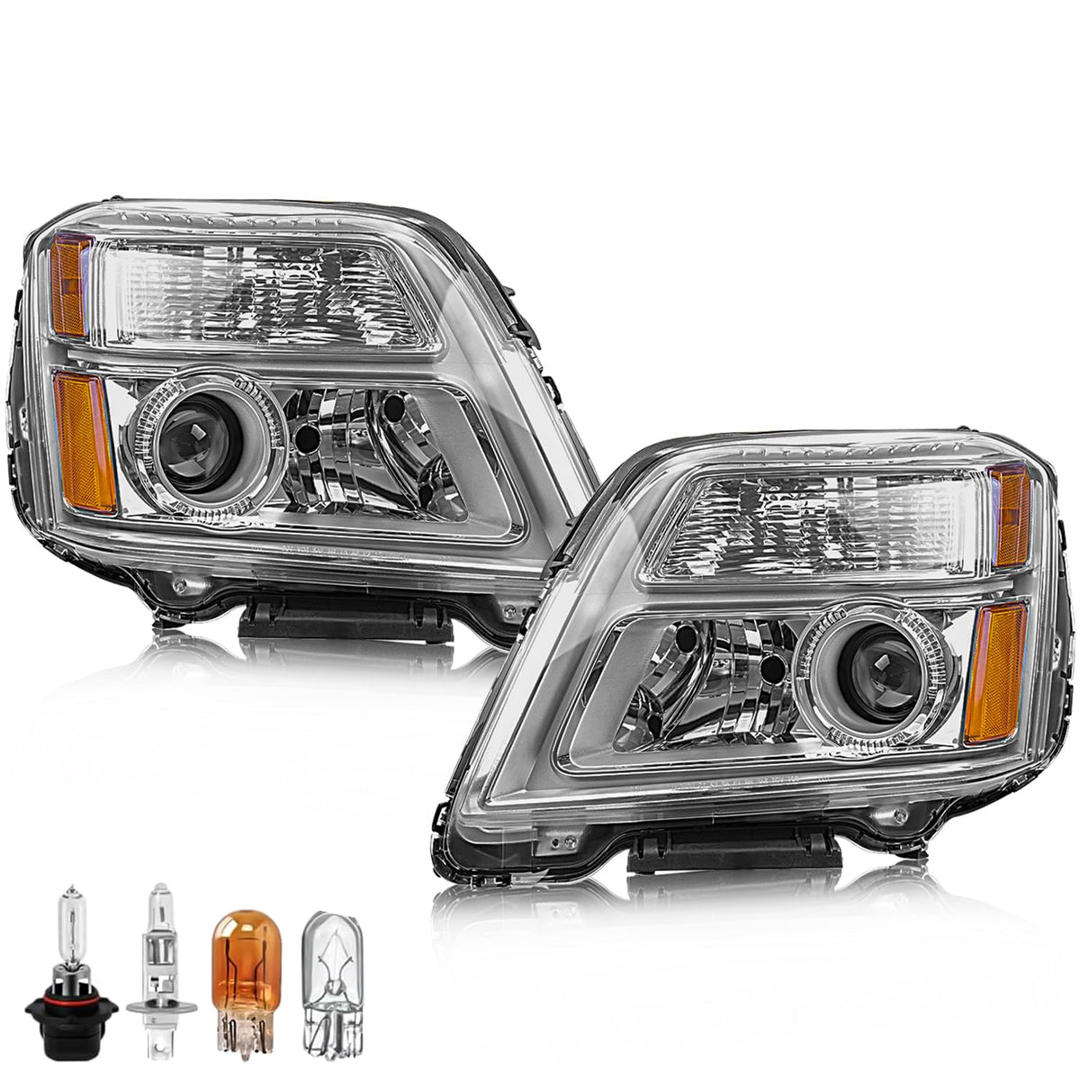 CLERYYE headlight assembly for GMC Terrain left side with chrome housing improves night visibility.