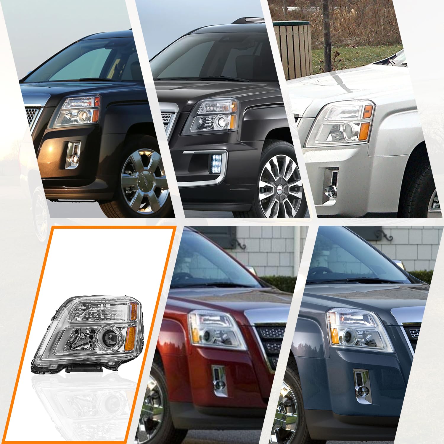 Two CLERYYE headlights for GMC Terrain installed for balanced illumination.