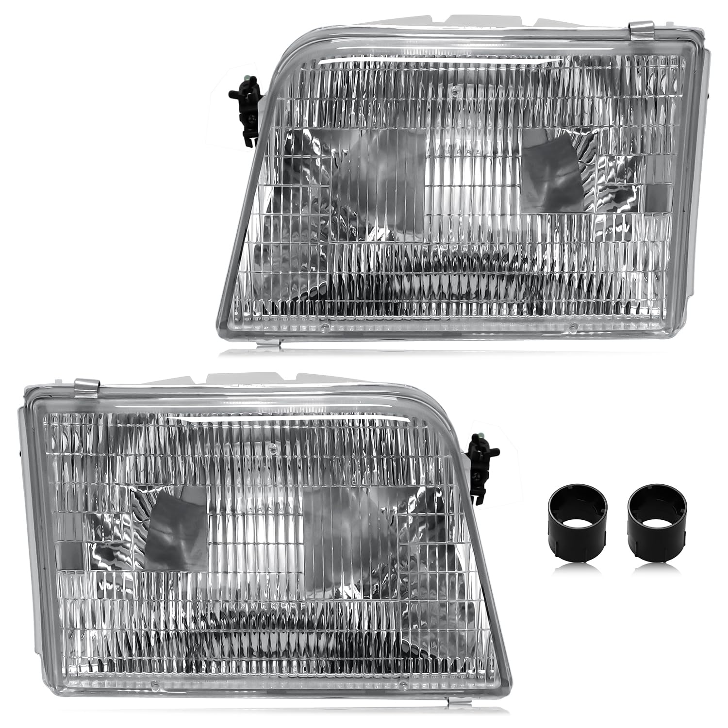 CLERYYE headlight for Ford Ranger 1993-1997 left with chrome housing for clear illumination