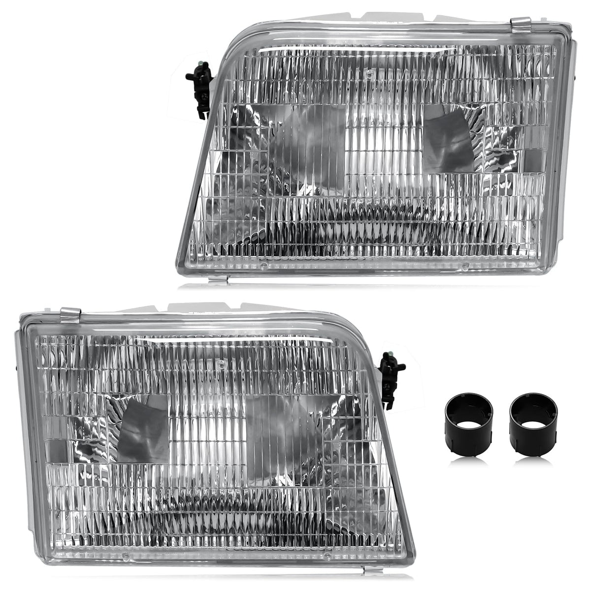 CLERYYE headlight for Ford Ranger 1993-1997 left with chrome housing for clear illumination