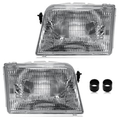 CLERYYE headlight for Ford Ranger 1993-1997 left with chrome housing for clear illumination