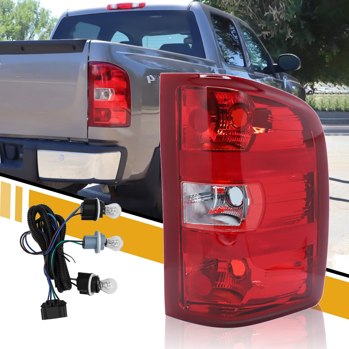 CLERYYE Silverado tail light on right passenger side for 07-13 1500, enhances nighttime visibility