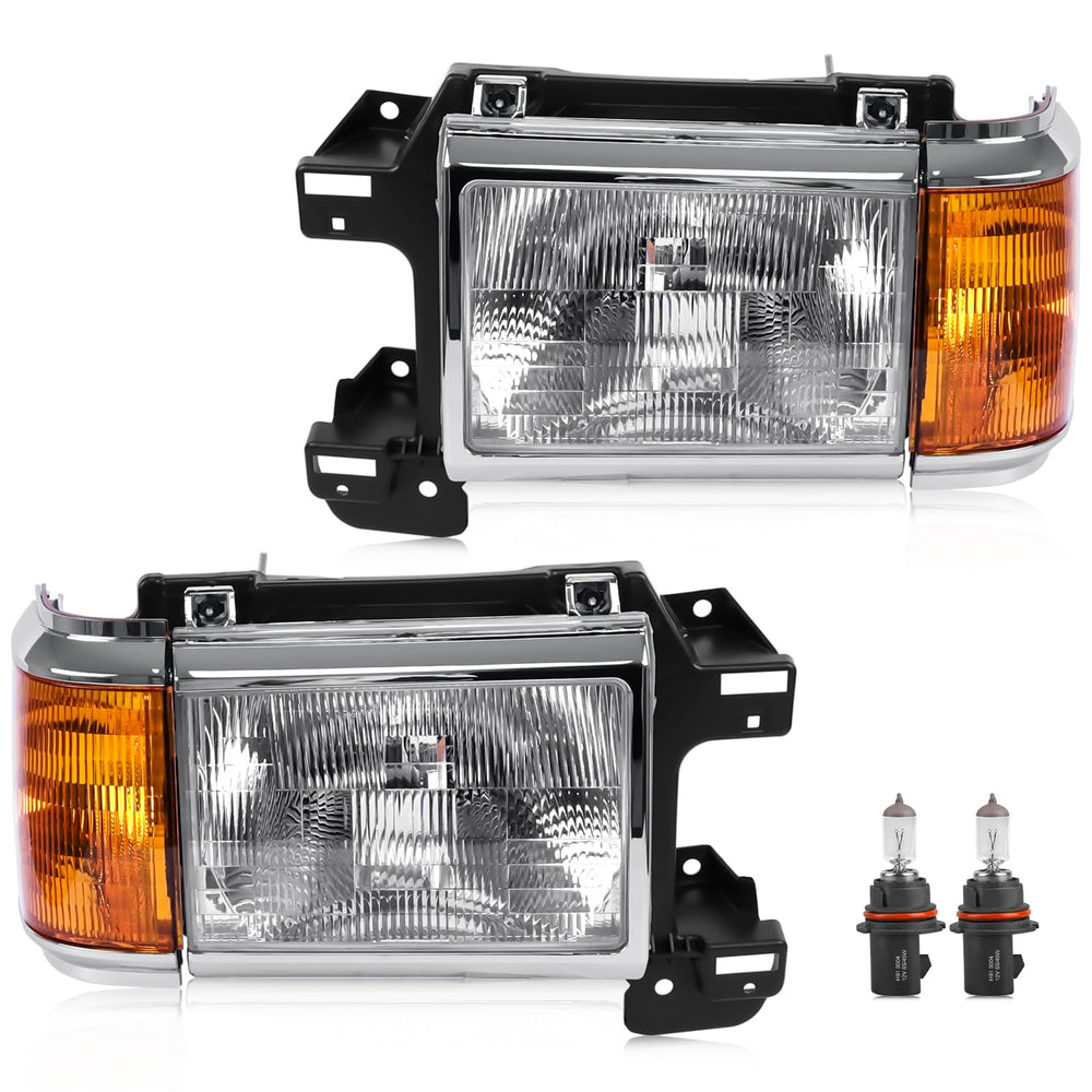 Cleryye headlight assembly with chrome left for Ford Bronco enhances front visibility.