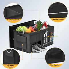 CLESOO trunk organizer with detachable dividers for customizable cargo