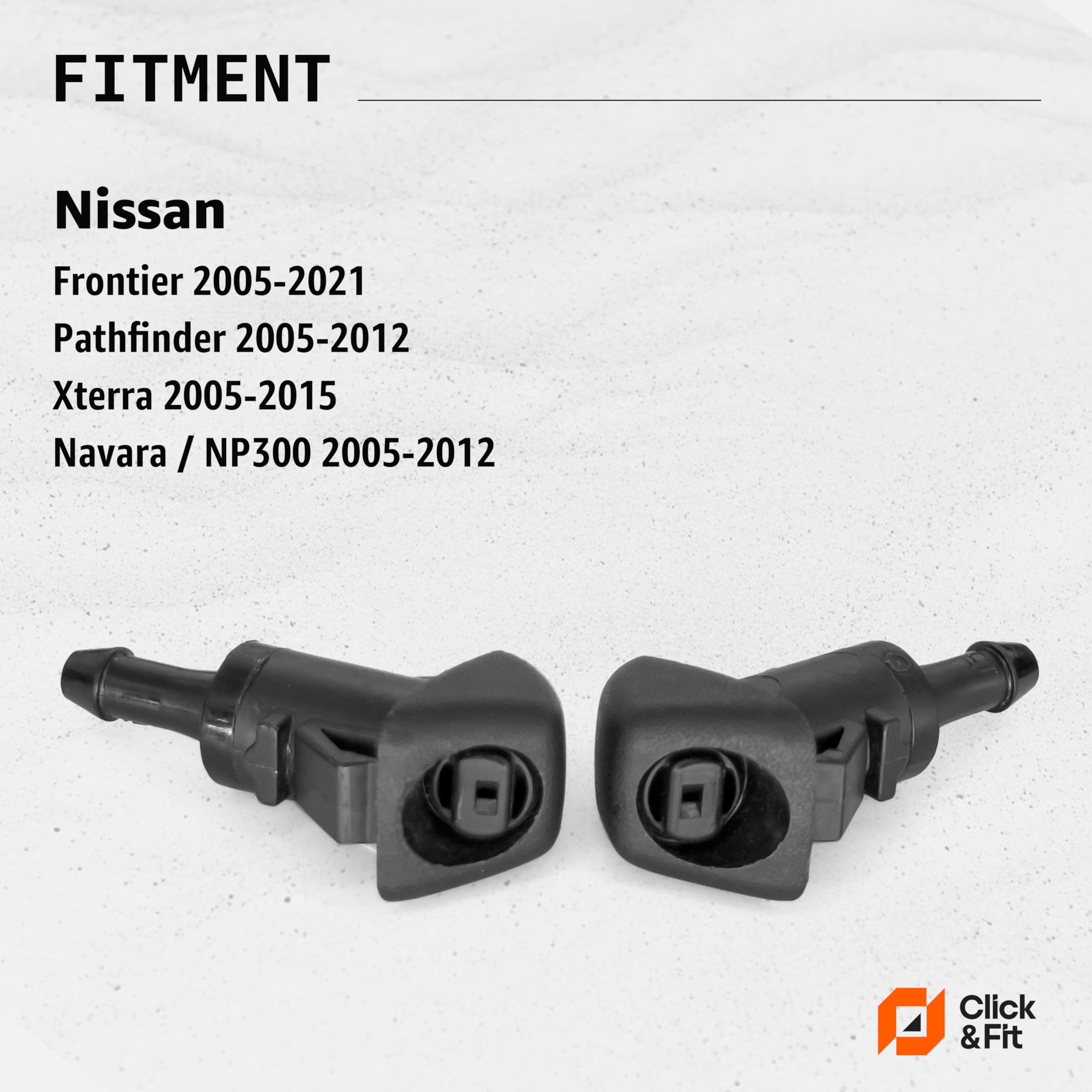 Click&Fit windshield nozzle front-right with adjustable spray direction for tailored coverage.
