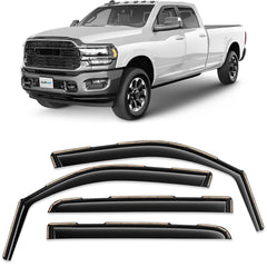 CLIM ART in-channel rain guard for Dodge RAM crew cab, durable 4-pack with precise fit.