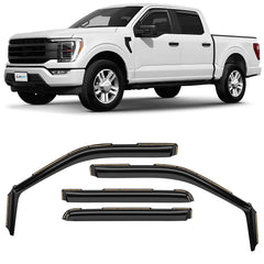 CLIM ART in-channel rain guard for F150 SuperCrew keeps rain out while you drive.