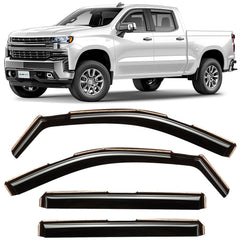 CLIM ART rain guards on Chevrolet Silverado front left window improve airflow.