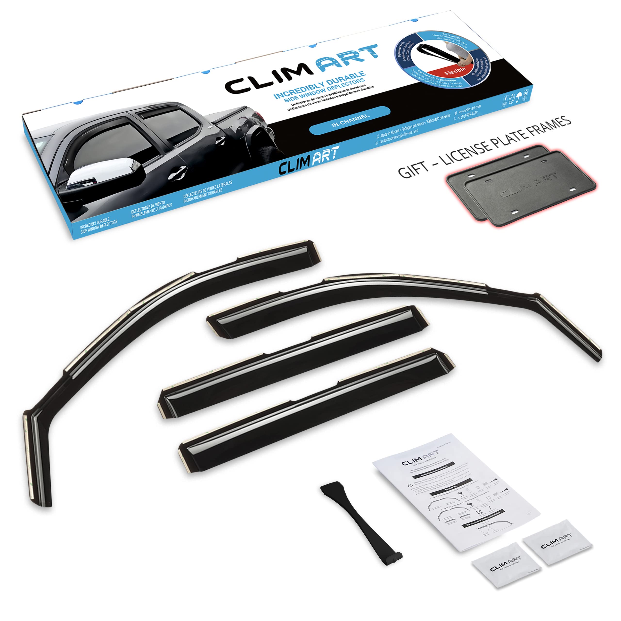 CLIM ART rain guards Sierra rear left protect interior from spray.