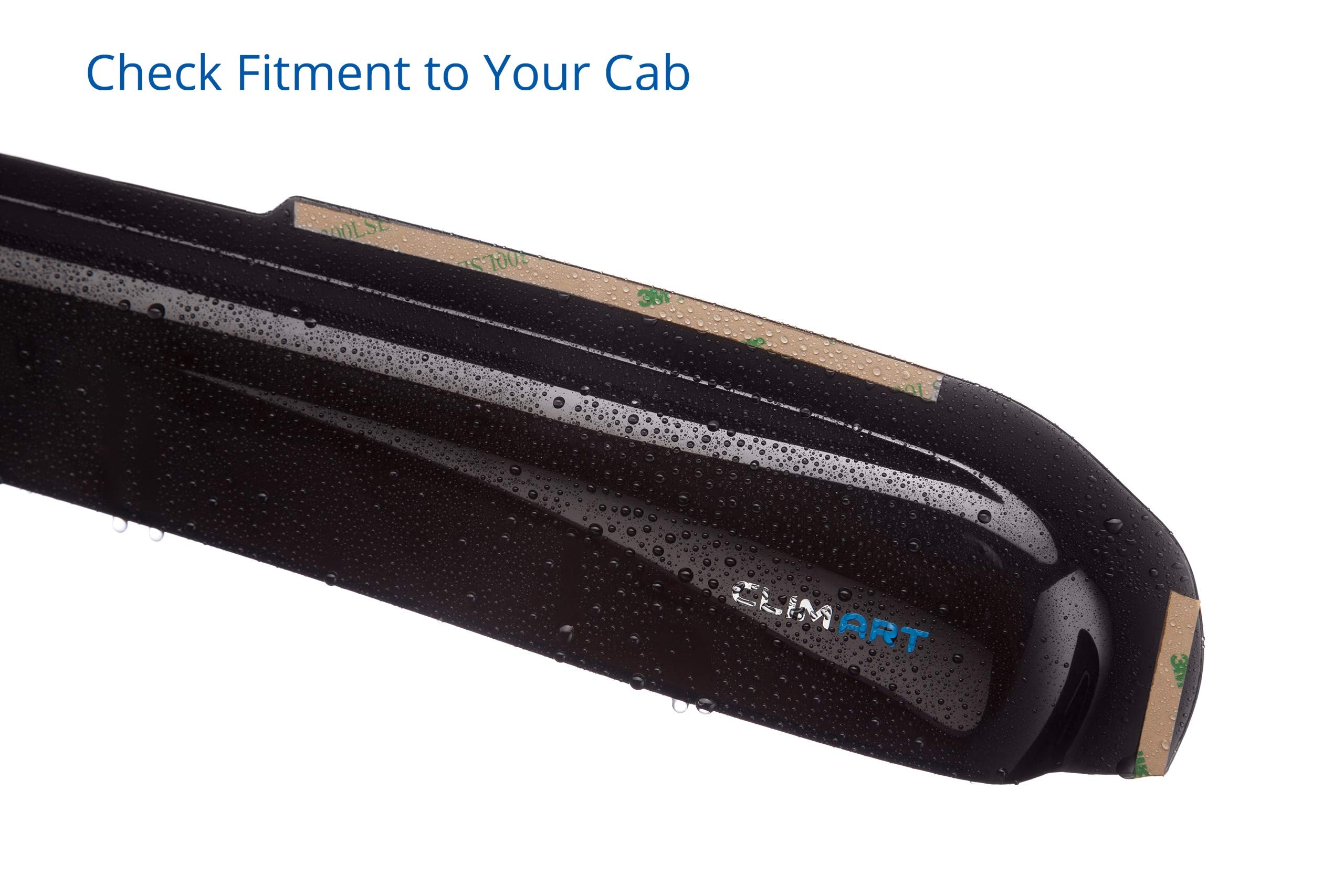 CLIM ART rain guards Sierra rear right keep windows clear in sun.