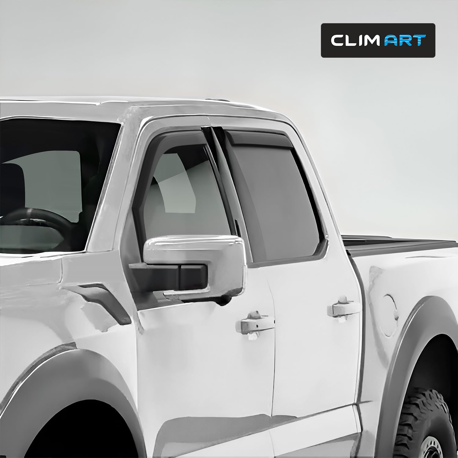 CLIM ART window deflector side view adds airflow without wind noise.