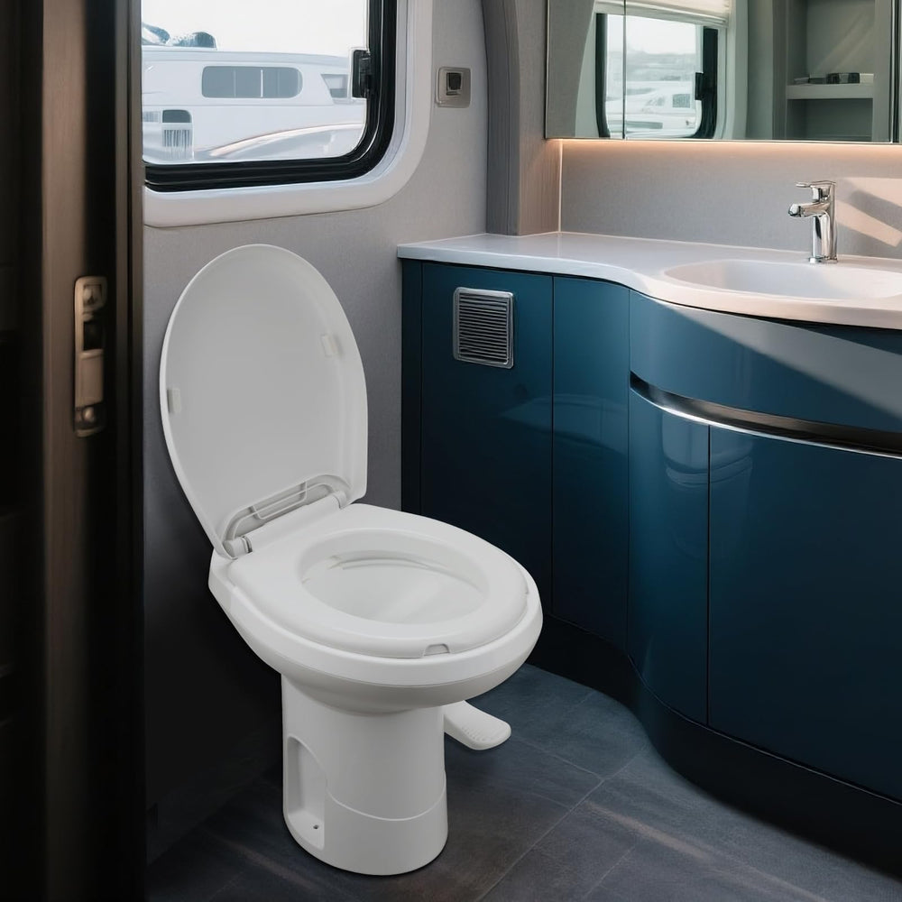 Clirass standard-height seat provides familiar RV comfort.