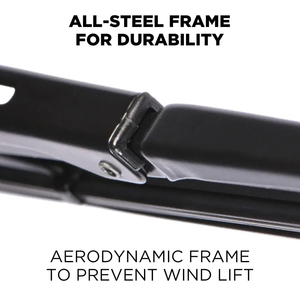 Clix Wipers graphite-coated rubber blade for smooth, streak-free wipes in rain.