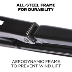 Clix Wipers graphite-coated rubber blade for smooth, streak-free wipes in rain.