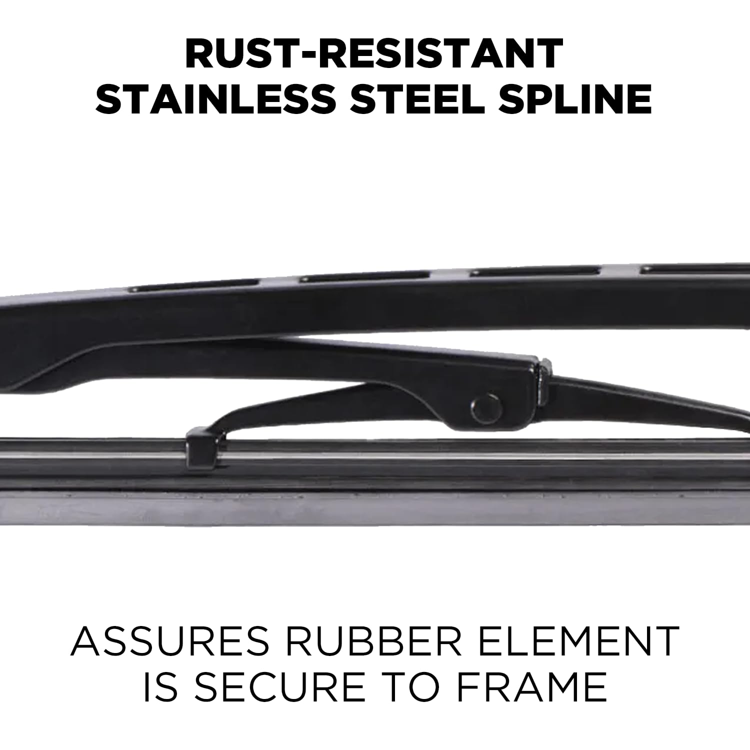 ClixWipers all-steel frame provides even pressure across glass