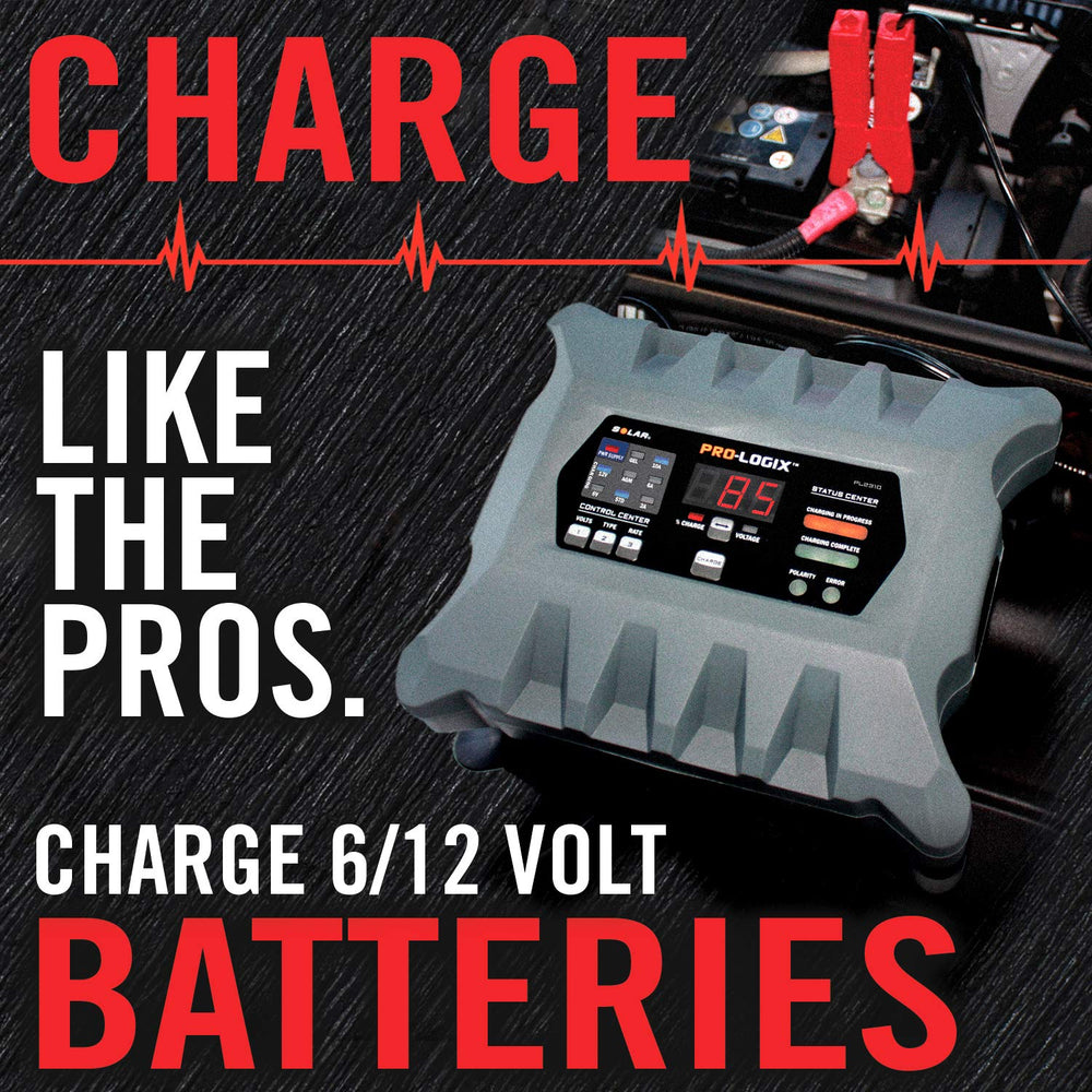 PL2310 amp meter helps choose 2/6/10 amp charging for versatility.