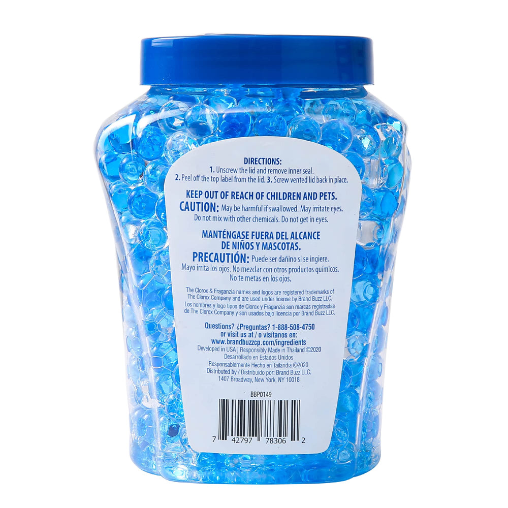 Clorox Fraganzia Morning Sky six-pack beads shown in packaging for multiple spaces