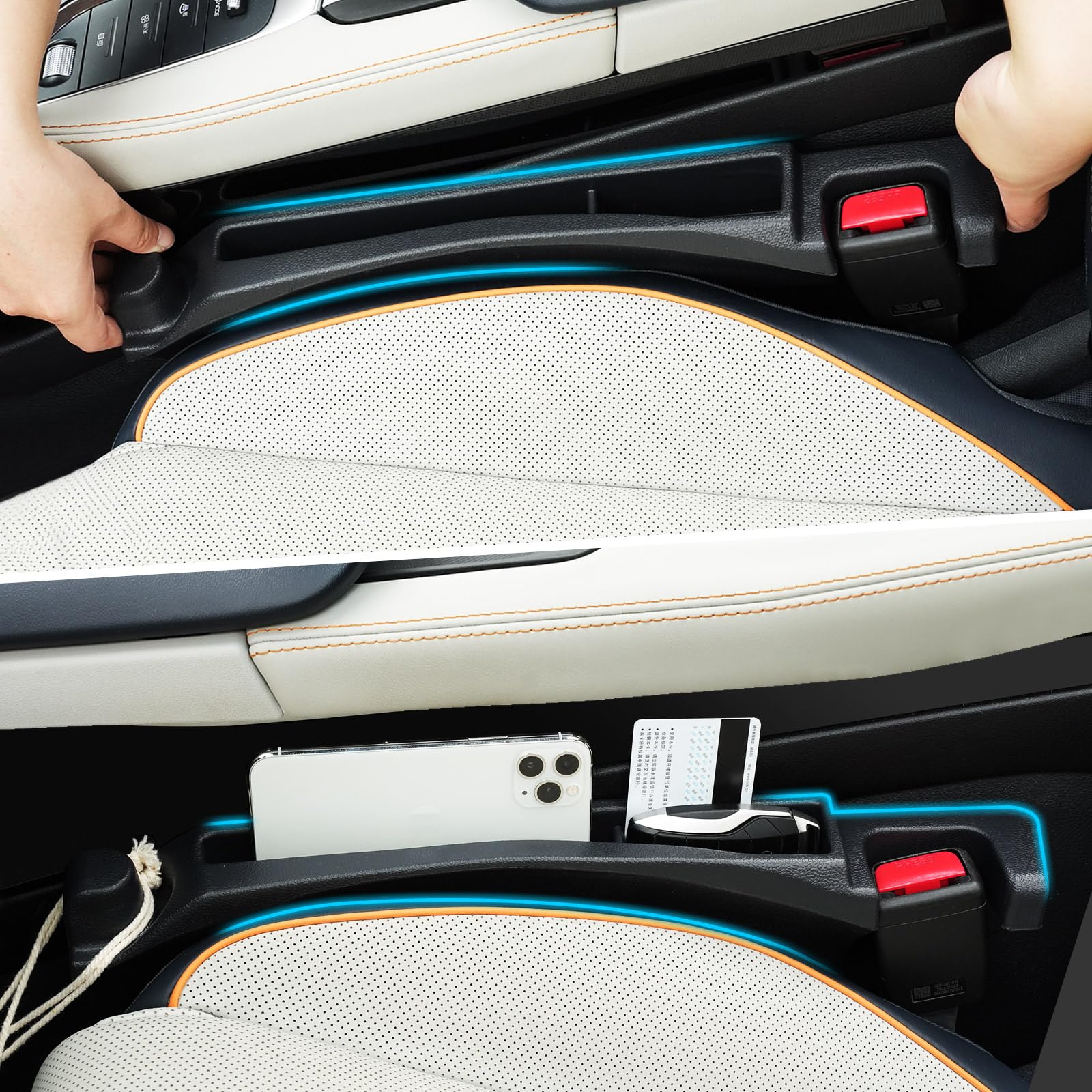 Cloud Pie gap filler between seats prevents items from dropping