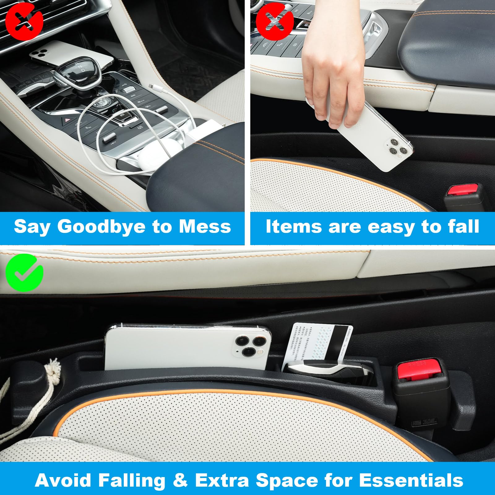 Cloud Pie gap filler installs via built-in seat belt slot for secure placement