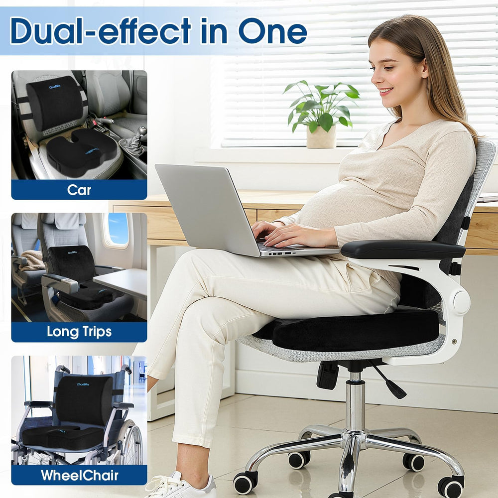 CloudBliss lumbar pillow with adjustable back strap for a personalized fit