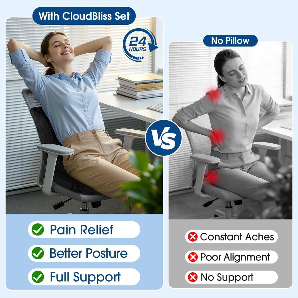 CloudBliss cushion with non-slip base ensures seat stays in place