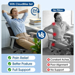 CloudBliss cushion with non-slip base ensures seat stays in place