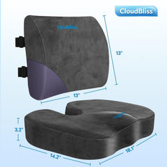 CloudBliss seat cushion memory foam provides targeted support