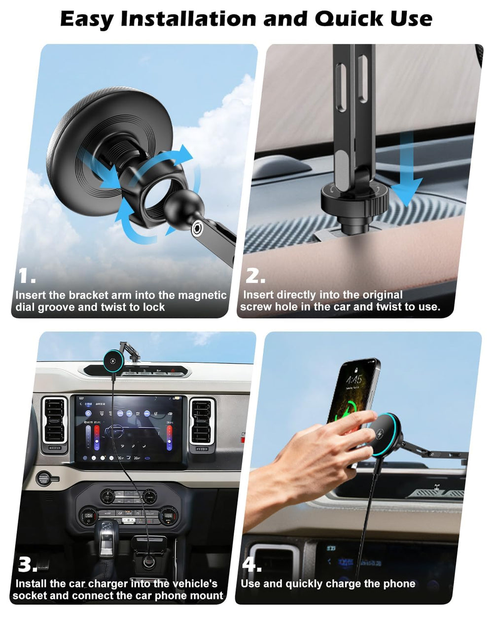 CloudValley soft silicone contact surface protects the Bronco dash from scratches.