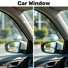 Clussbin-cleaning-solution-dispensing system demonstrates automatic coverage on glass.