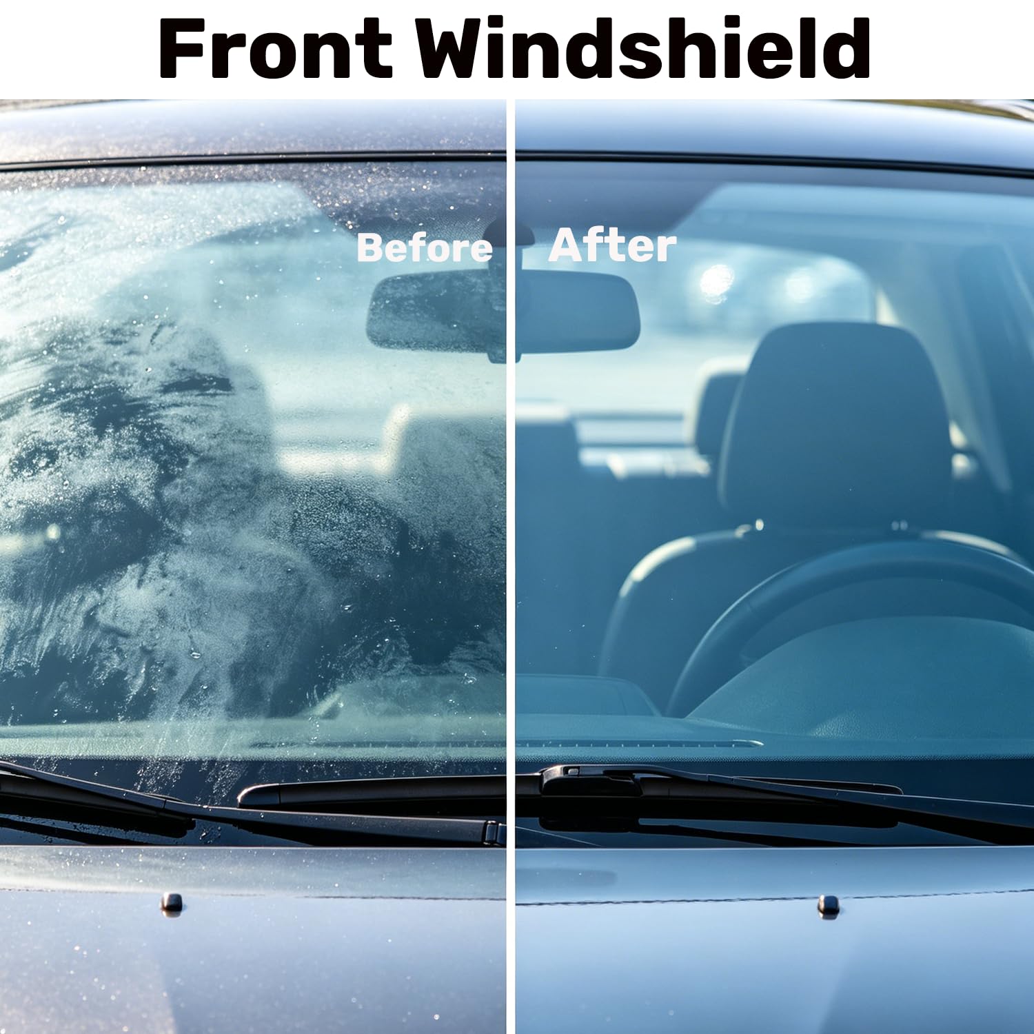 Clussbin handle oil film remover brush provides easy, one-piece windshield cleaning