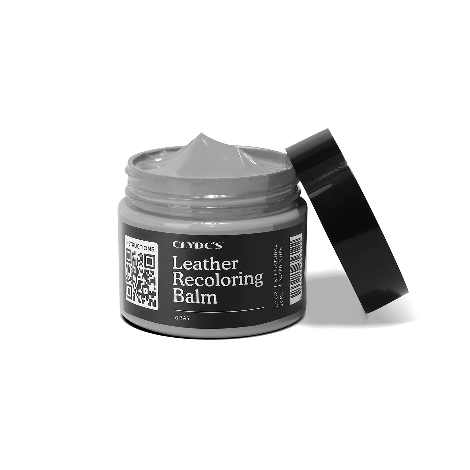 Clyde's Recoloring Balm packaging shows non-toxic leather dye for at home restoration