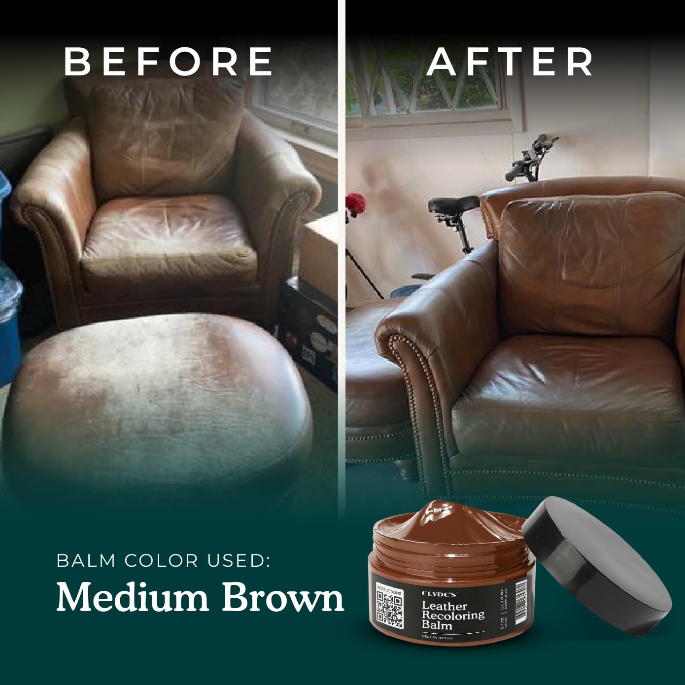 Sofa armrest refreshed by Clyde's Balm highlighting soft texture