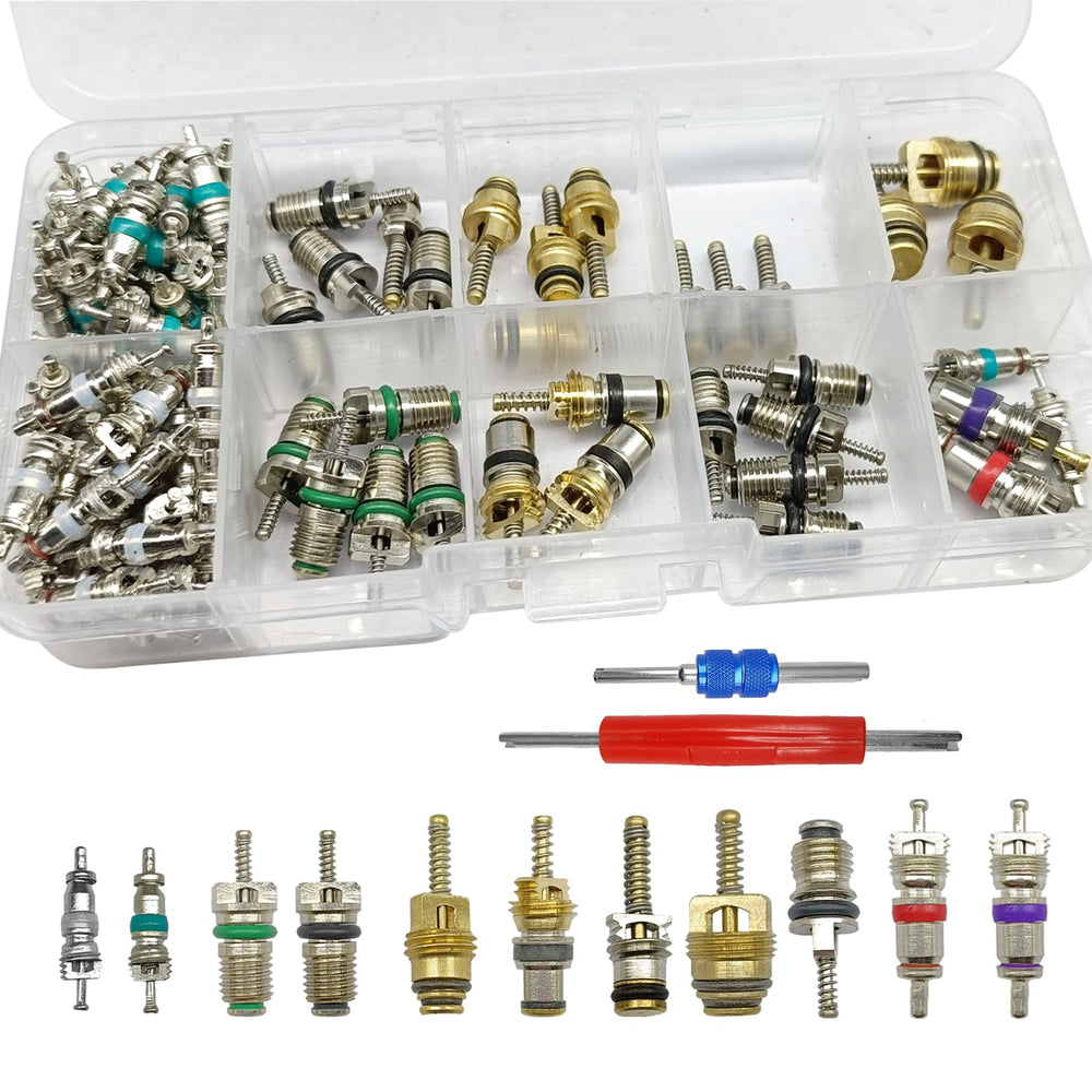CmeRto 102Pcs valve core kit packaging for quick A/C maintenance