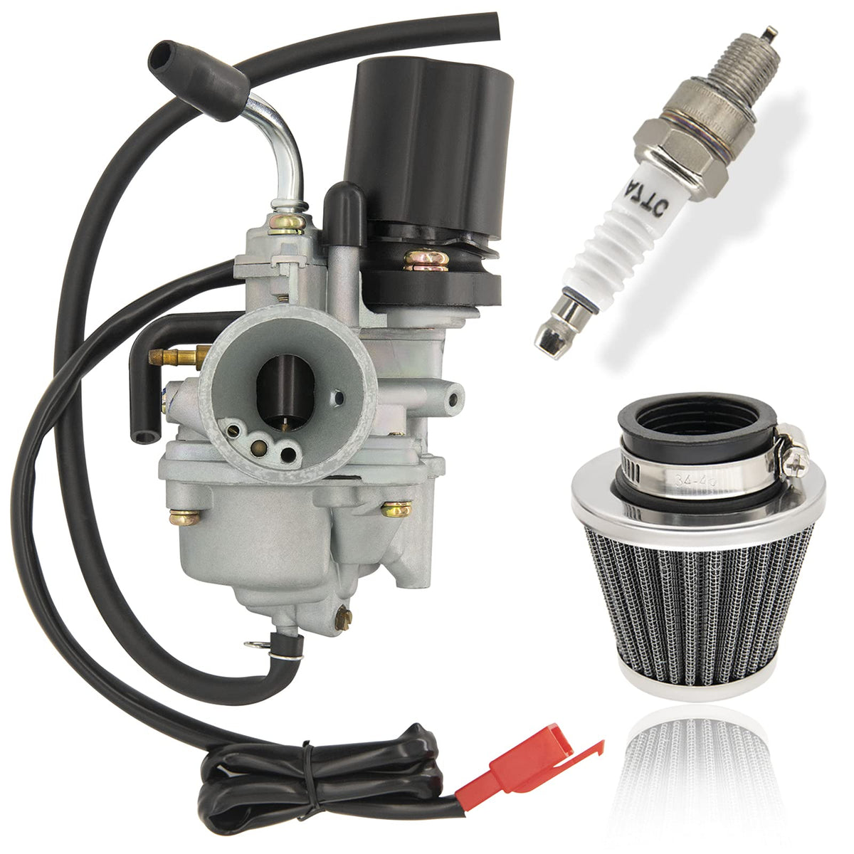CMOOD 2-stroke carburetor top view for easy mounting and reliable airflow.