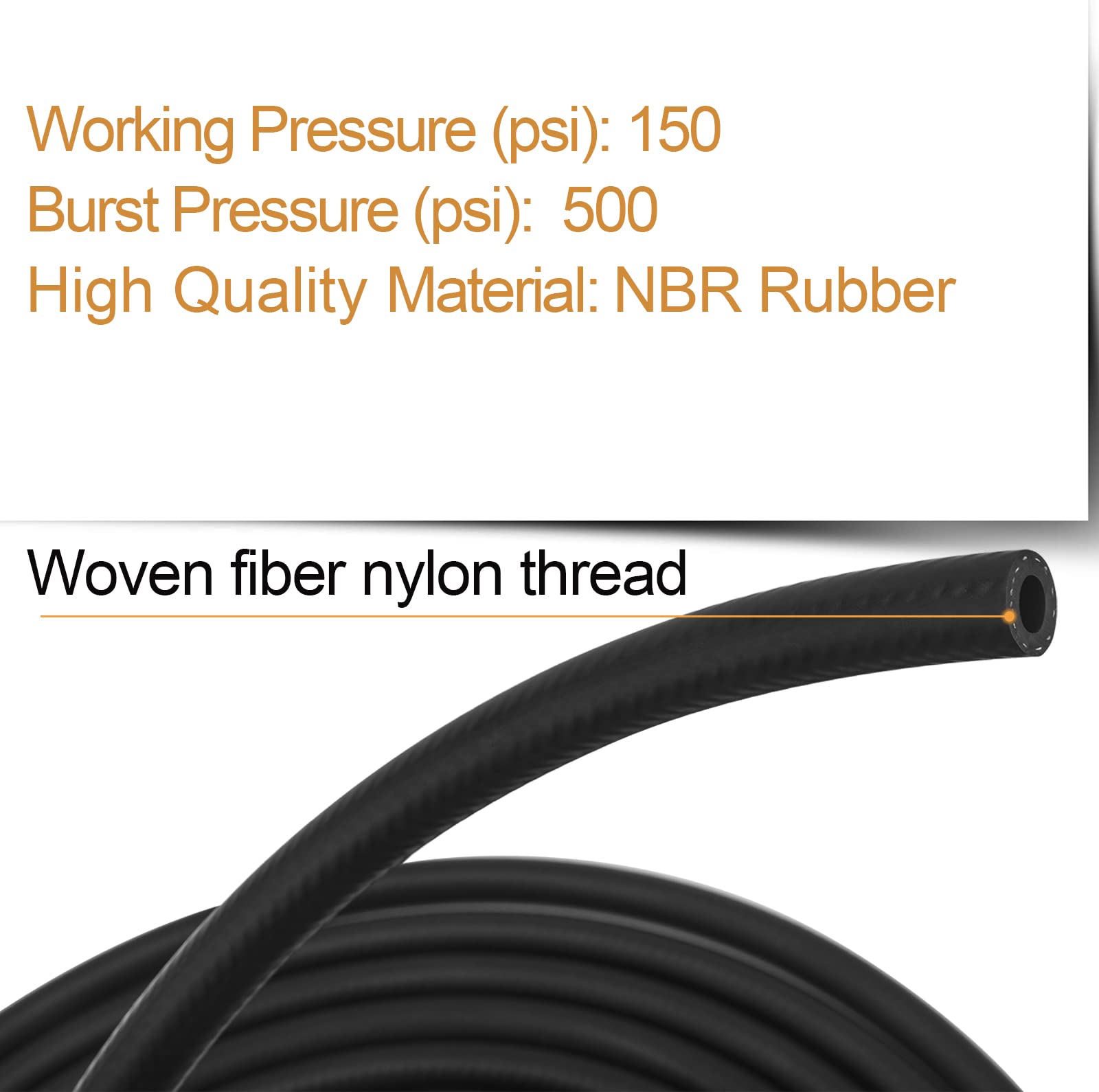 CMOOD 5/16-inch ID hose suitable for ethanol blends like E-10 and E-85.