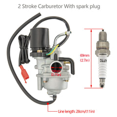 CMOOD carburetor package includes air filter and spark plug for quick installation.