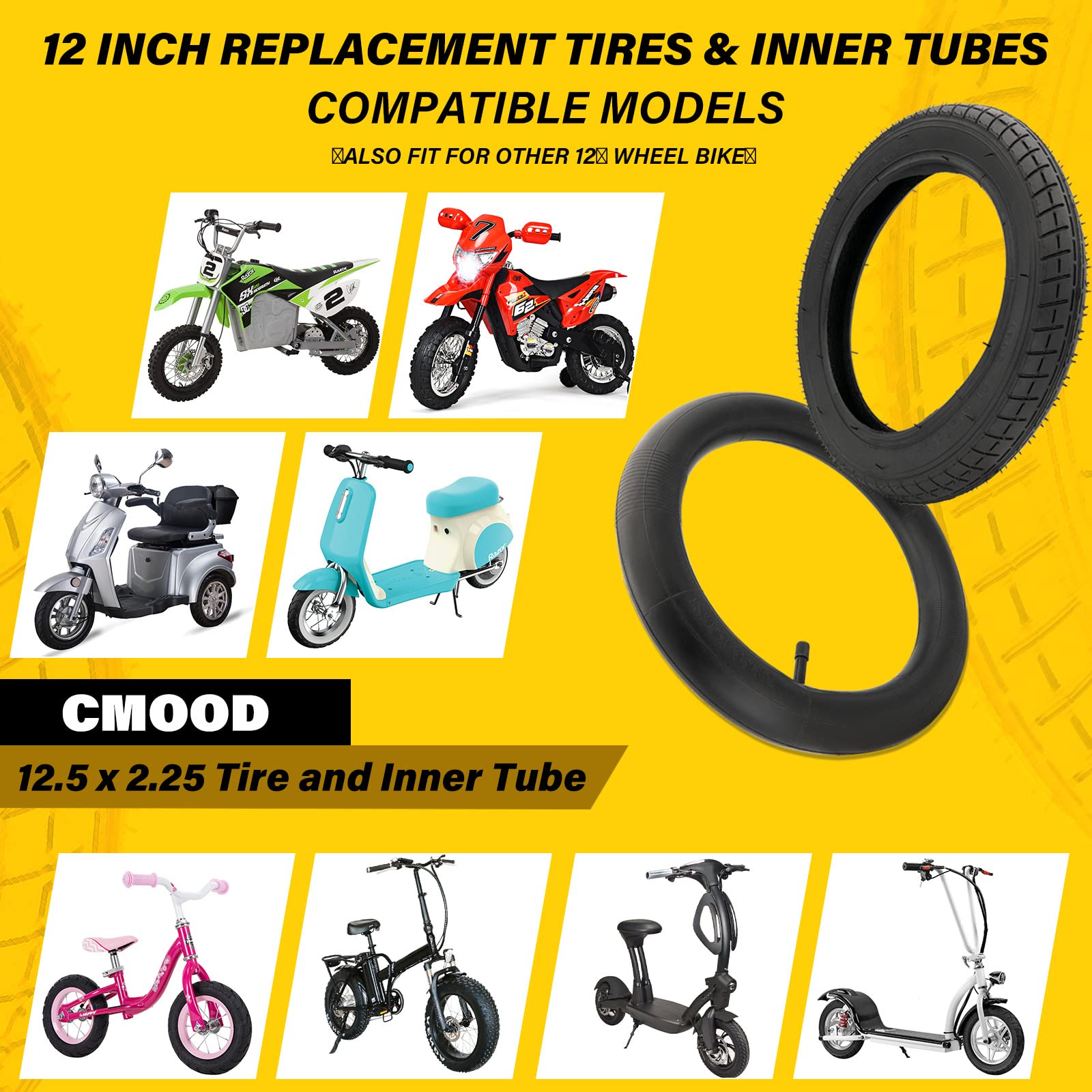 CMOOD quick-install guide image illustrating safe setup for kids bikes.
